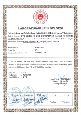 Labaratuvar İzin Belgesi